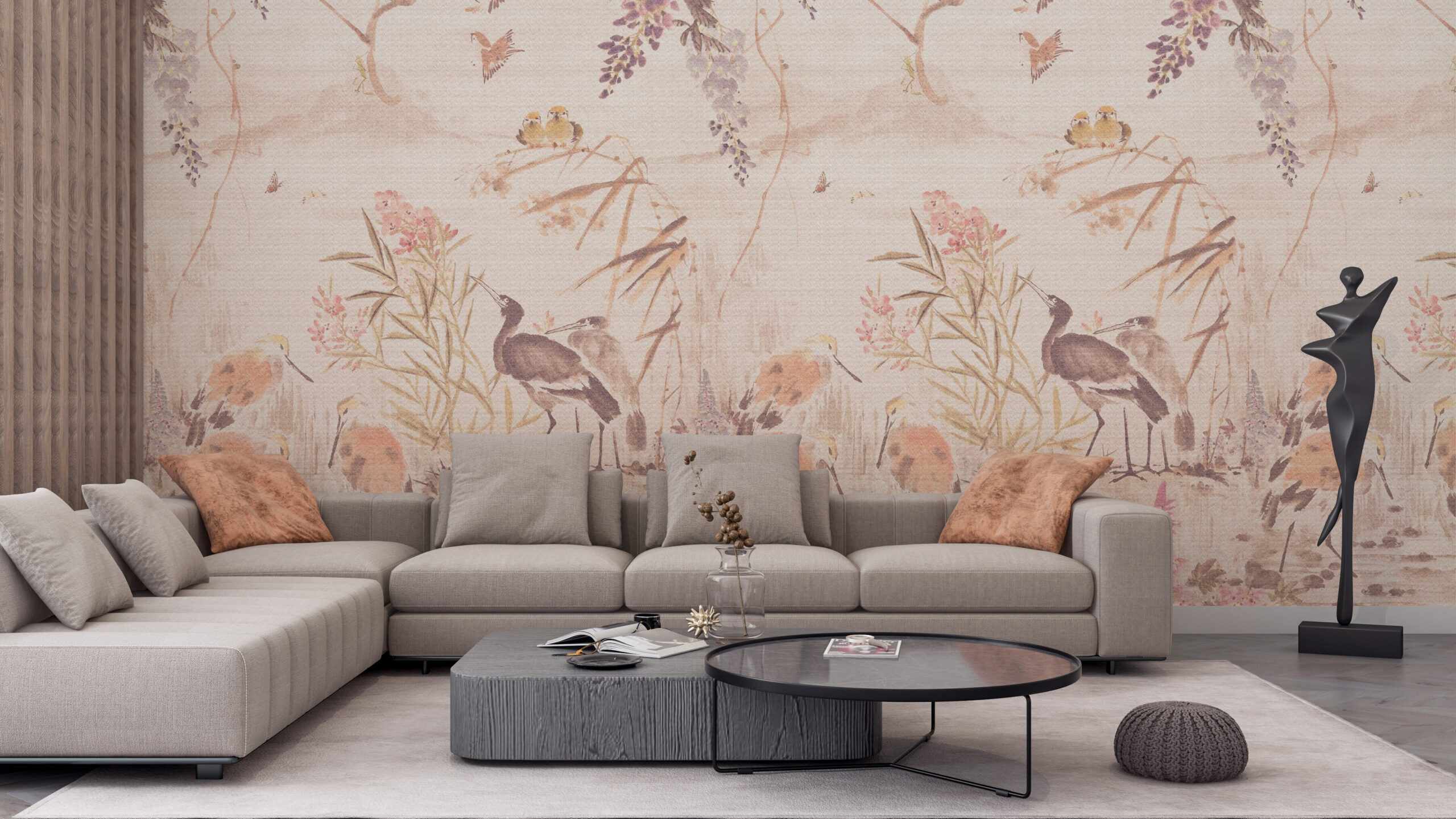 Foto murale Kopshti i Zogjve në Bezhë