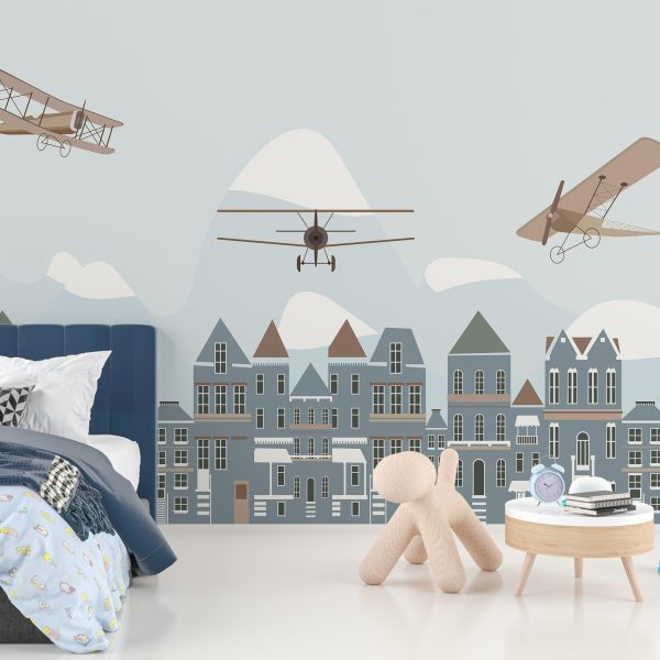 Foto murale Avionë mbi qytet