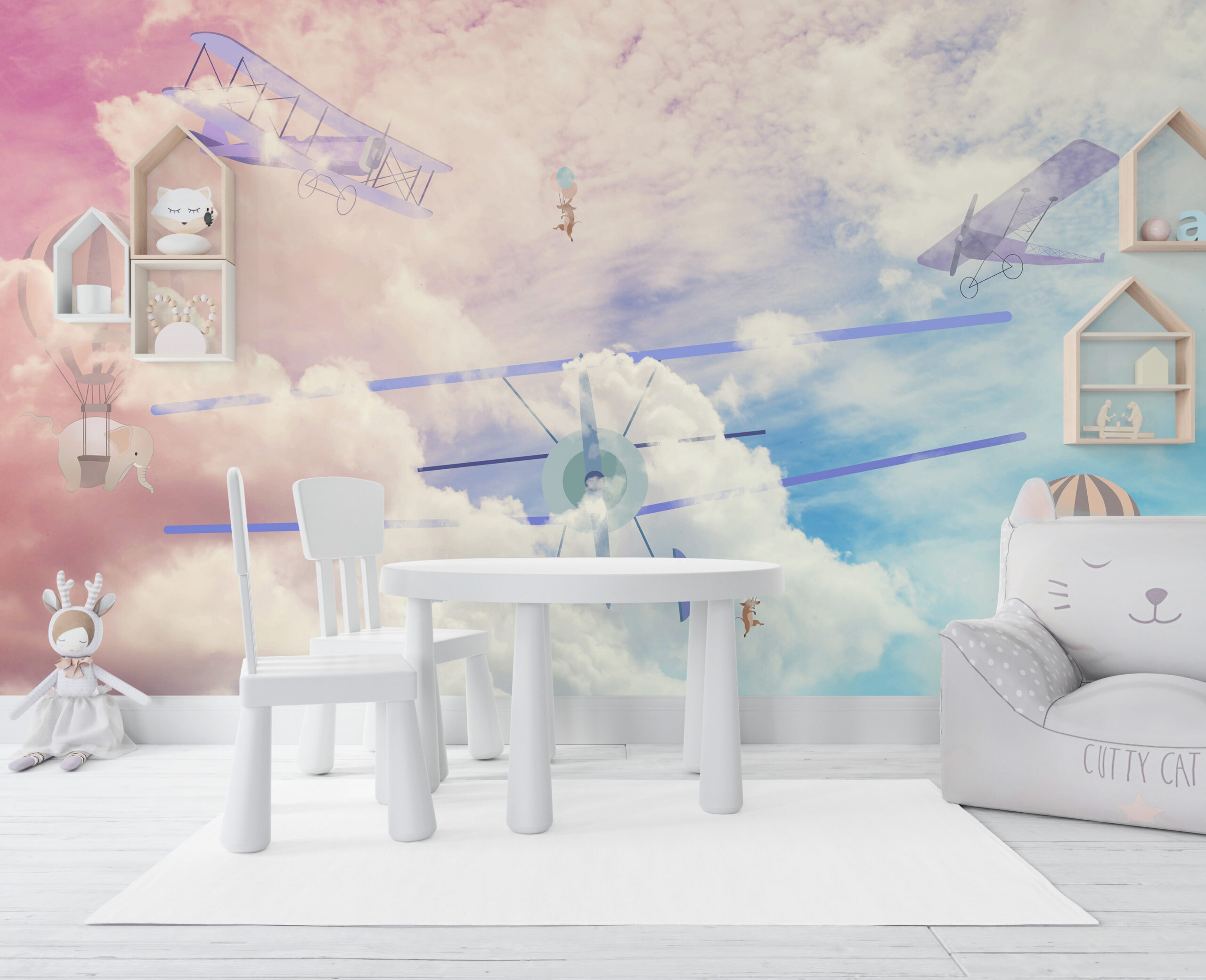 Foto murale Fluturim në retë pastel