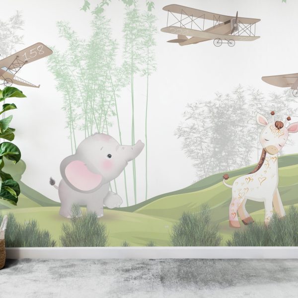 Foto murale Kafshët dhe aeroplanët