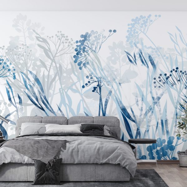 Foto murale Lule blu në të bardhë