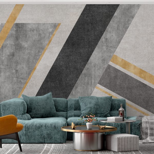 Foto murale Vija në nuanca gri dhe ari