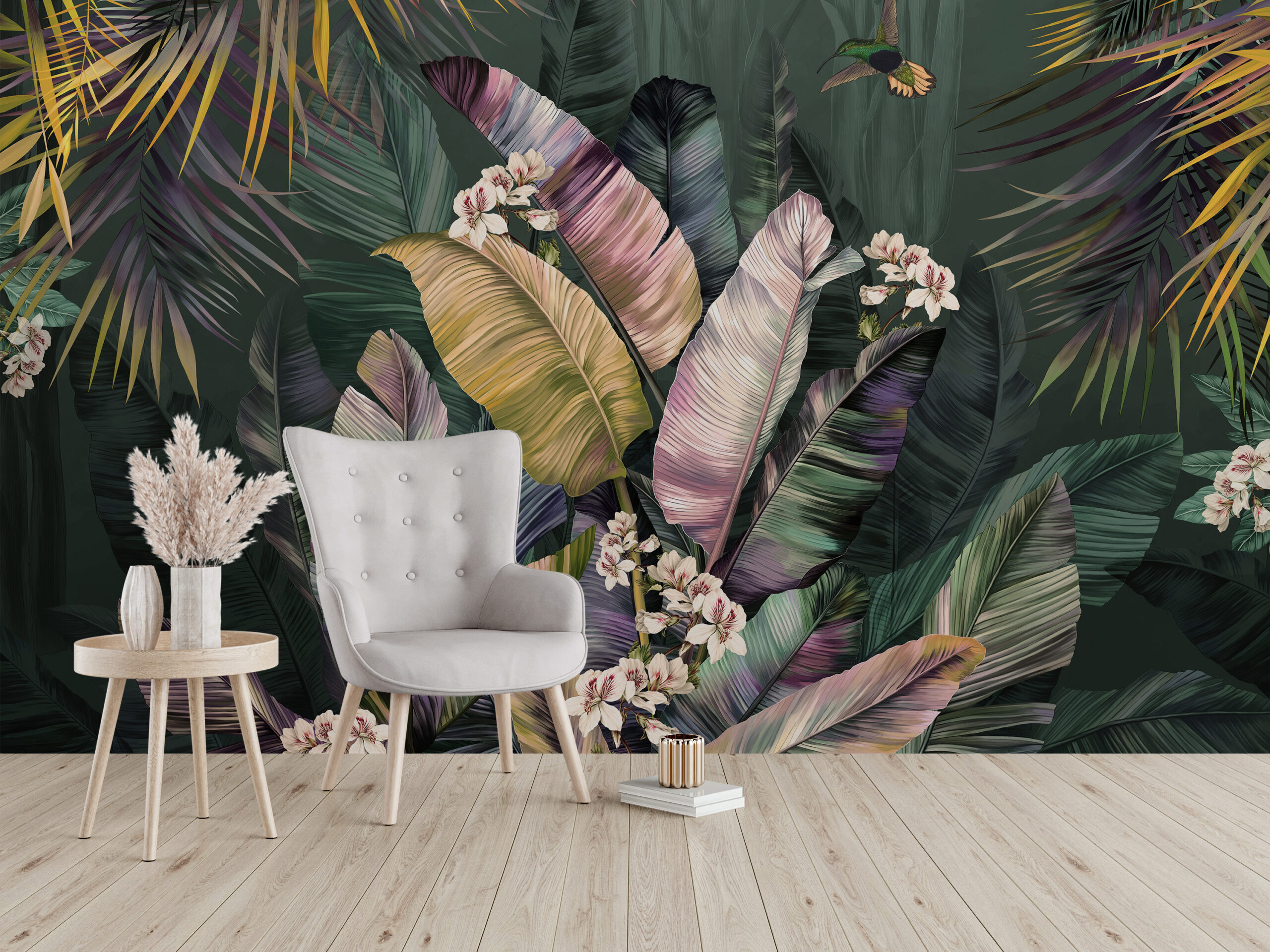 Foto murale Gjethe tropikale të errëta