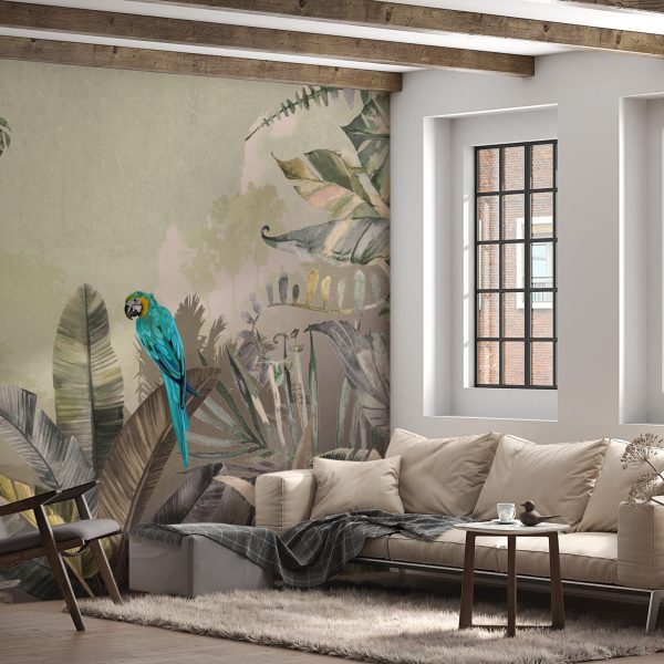 Foto murale Papagall në sfondin e xhunglës