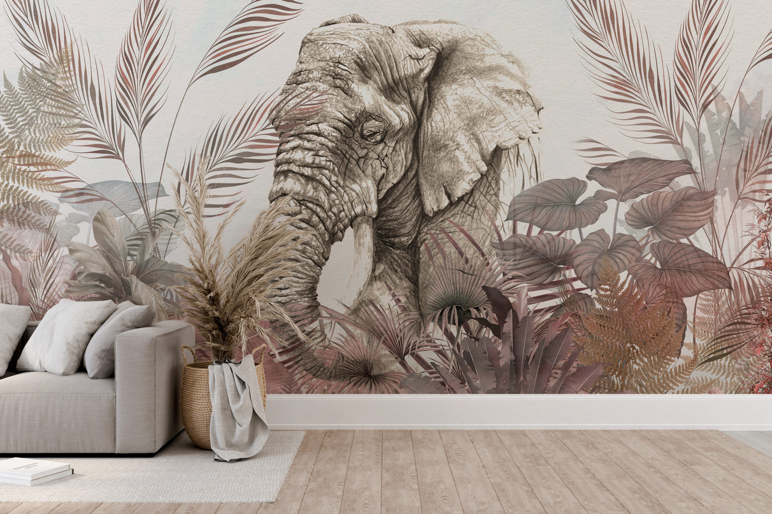 Foto murale Elefant Rozë Tropikale