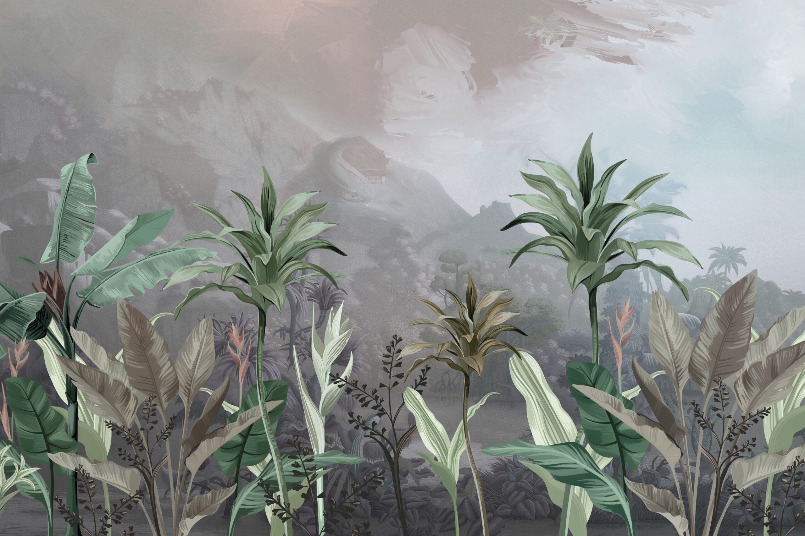 Color,Leaf,And,Color,Sky,Mural,Design,Wallpaper