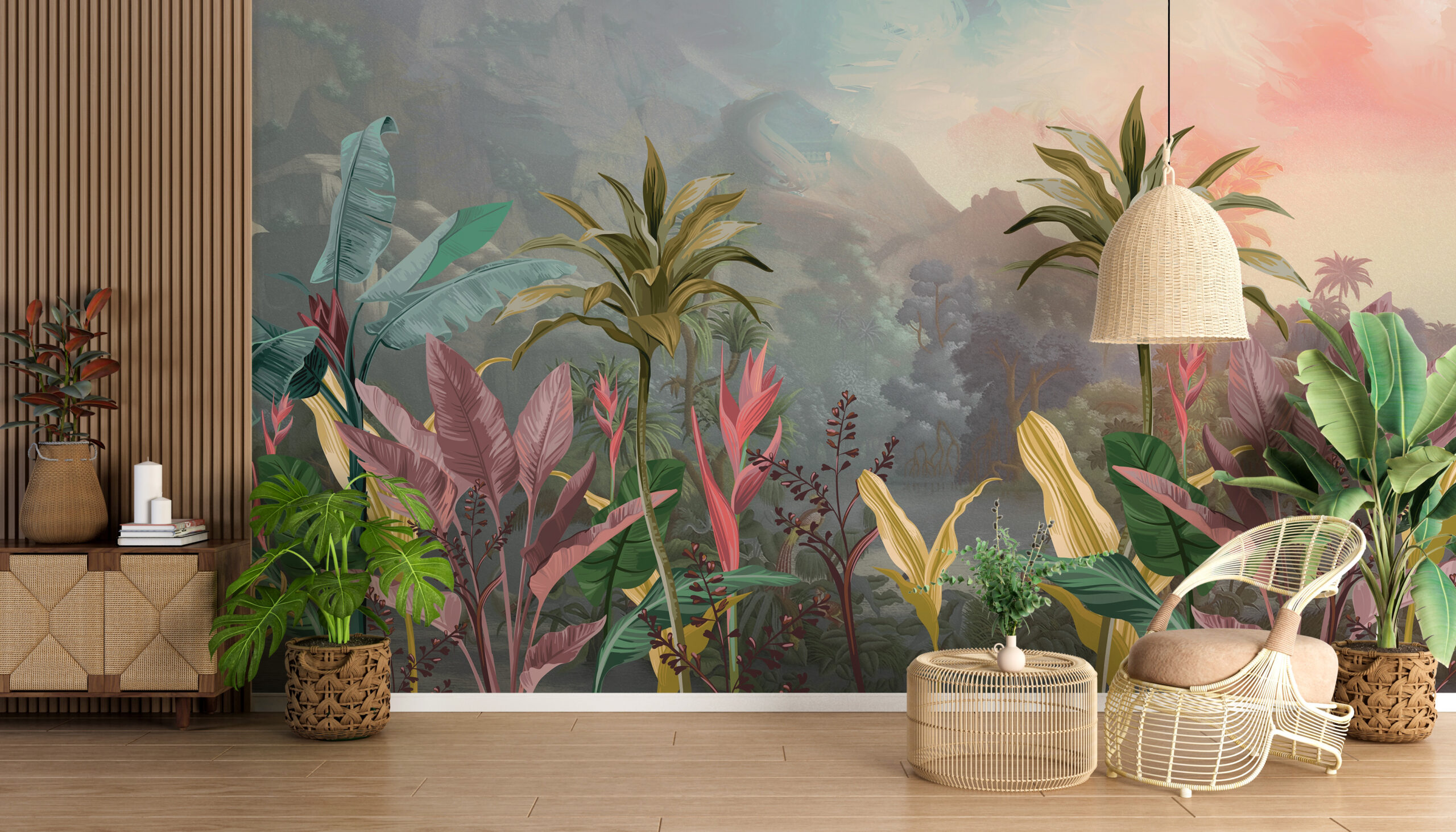 Foto murale Rozë Tropikale