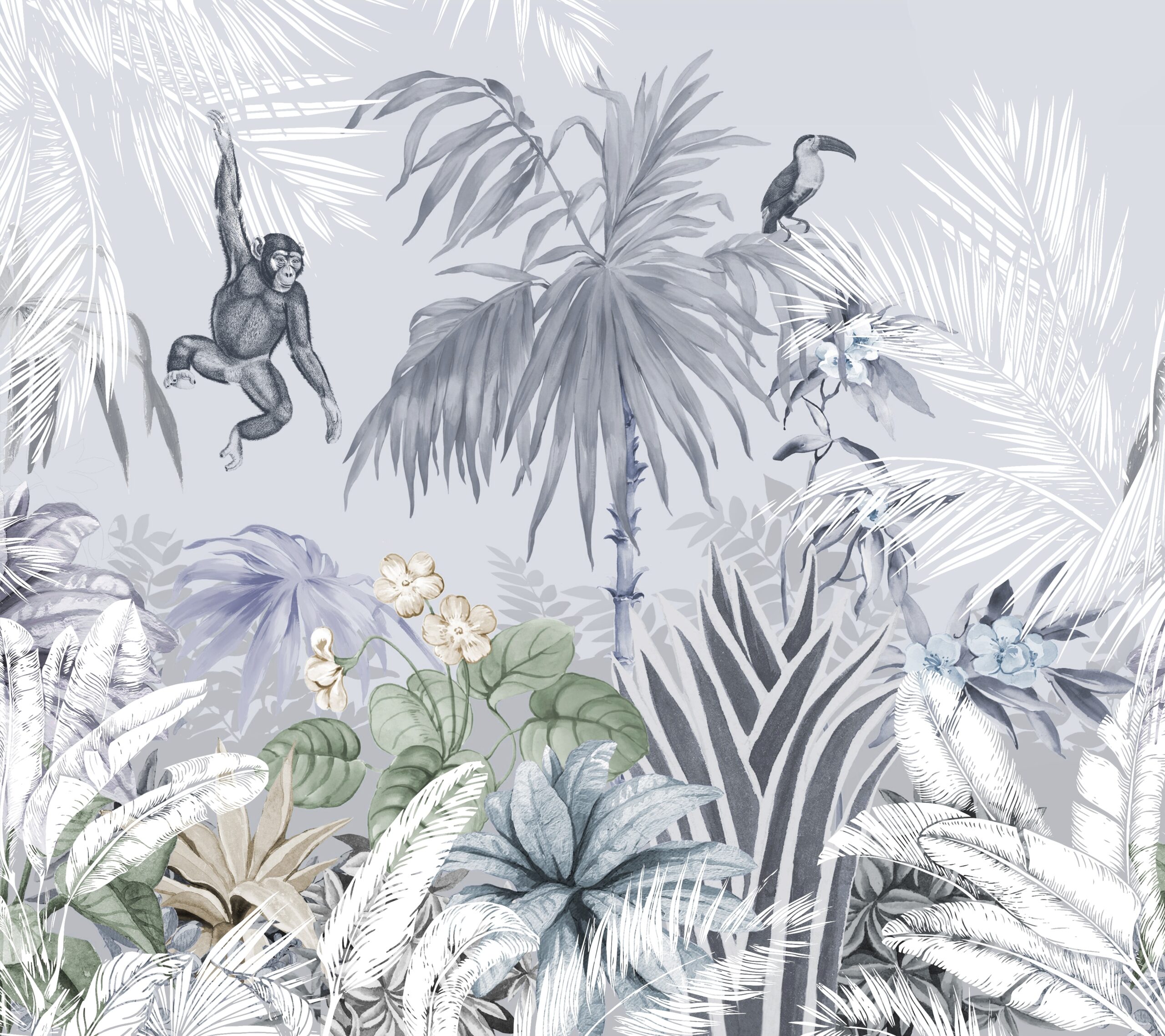 Seamless,Beautiful,Watercolor,Abstract,Digital,Flower,Bouquet,Pattern,On,Background,