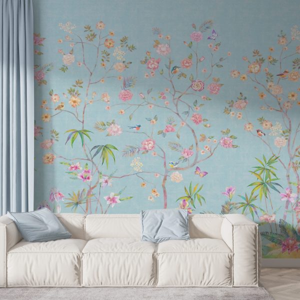 Foto murale Lule në një sfond blu