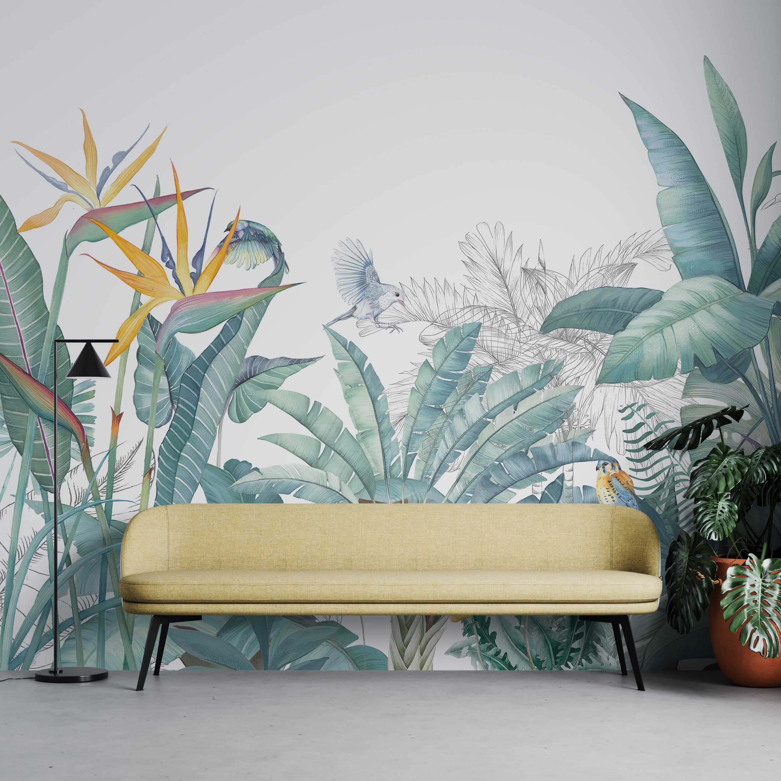 Foto murale Gjethe në një sfond të bardhë