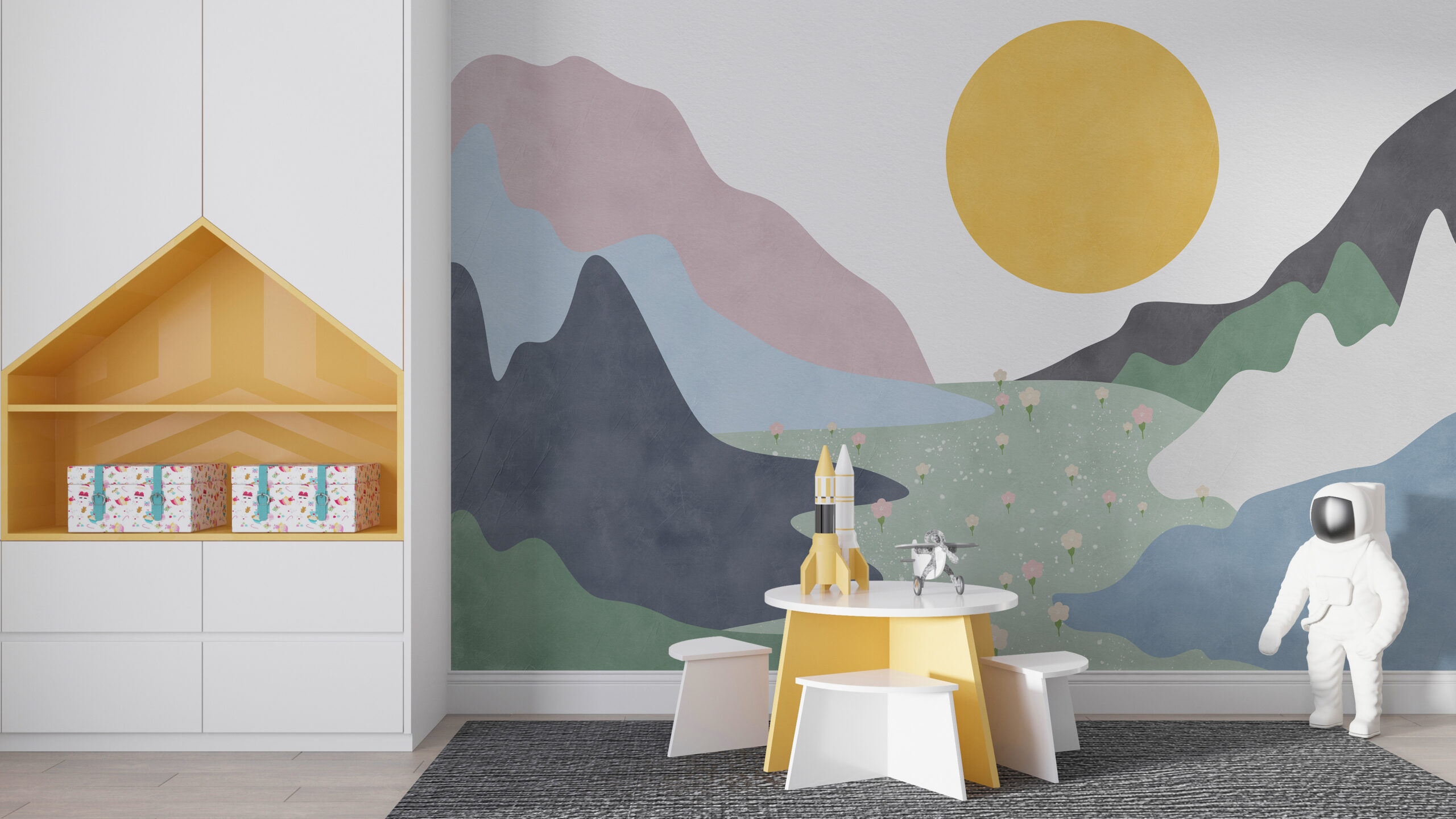 Foto murale Pastel Glade në Male