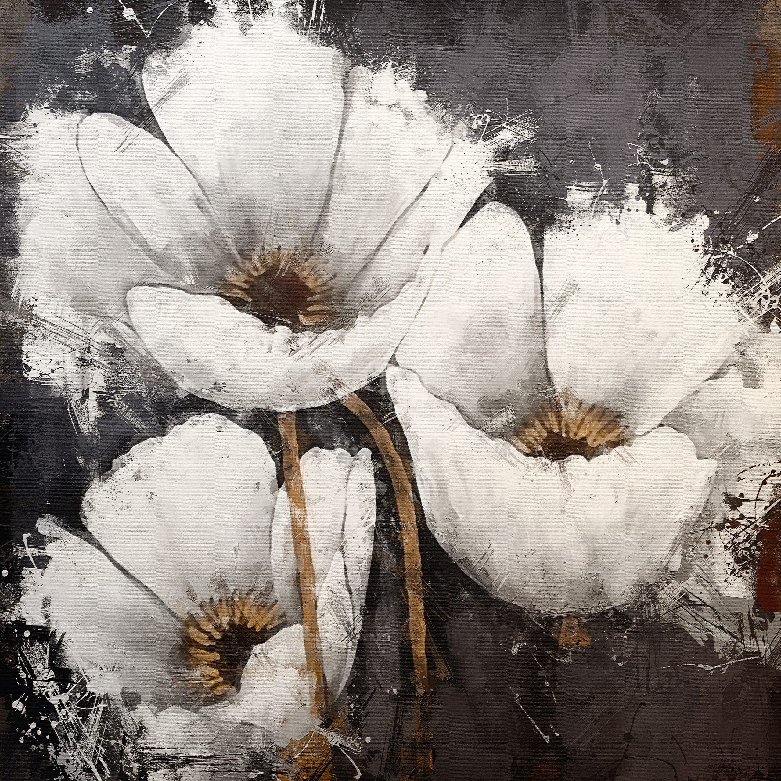 Abstract,Hand,Drawn,Oil,Painting,Flowers.,Abstract,Art,Background.,Oil