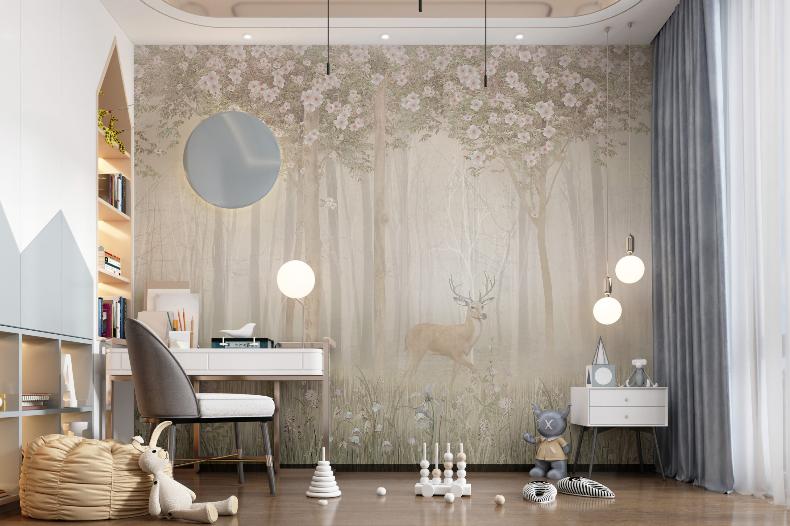 Foto murale Dreri në sfondin e pyllit