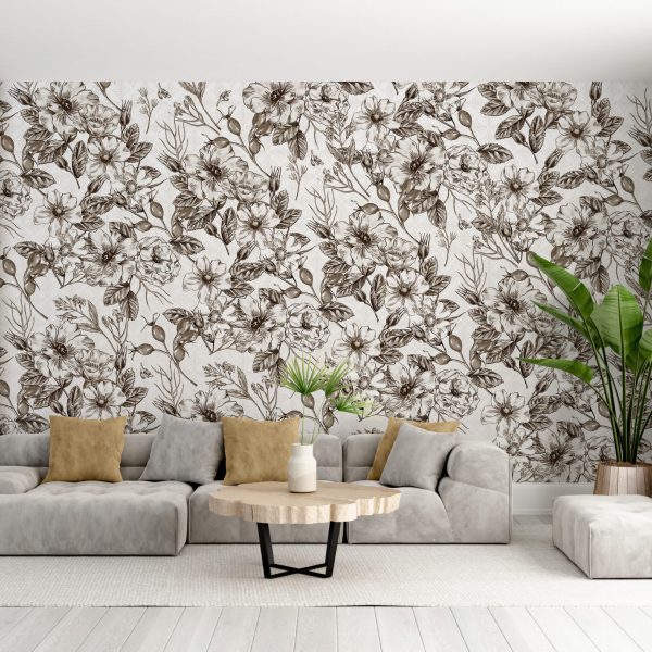 Foto murale Lule të errëta në sfond të bardhë