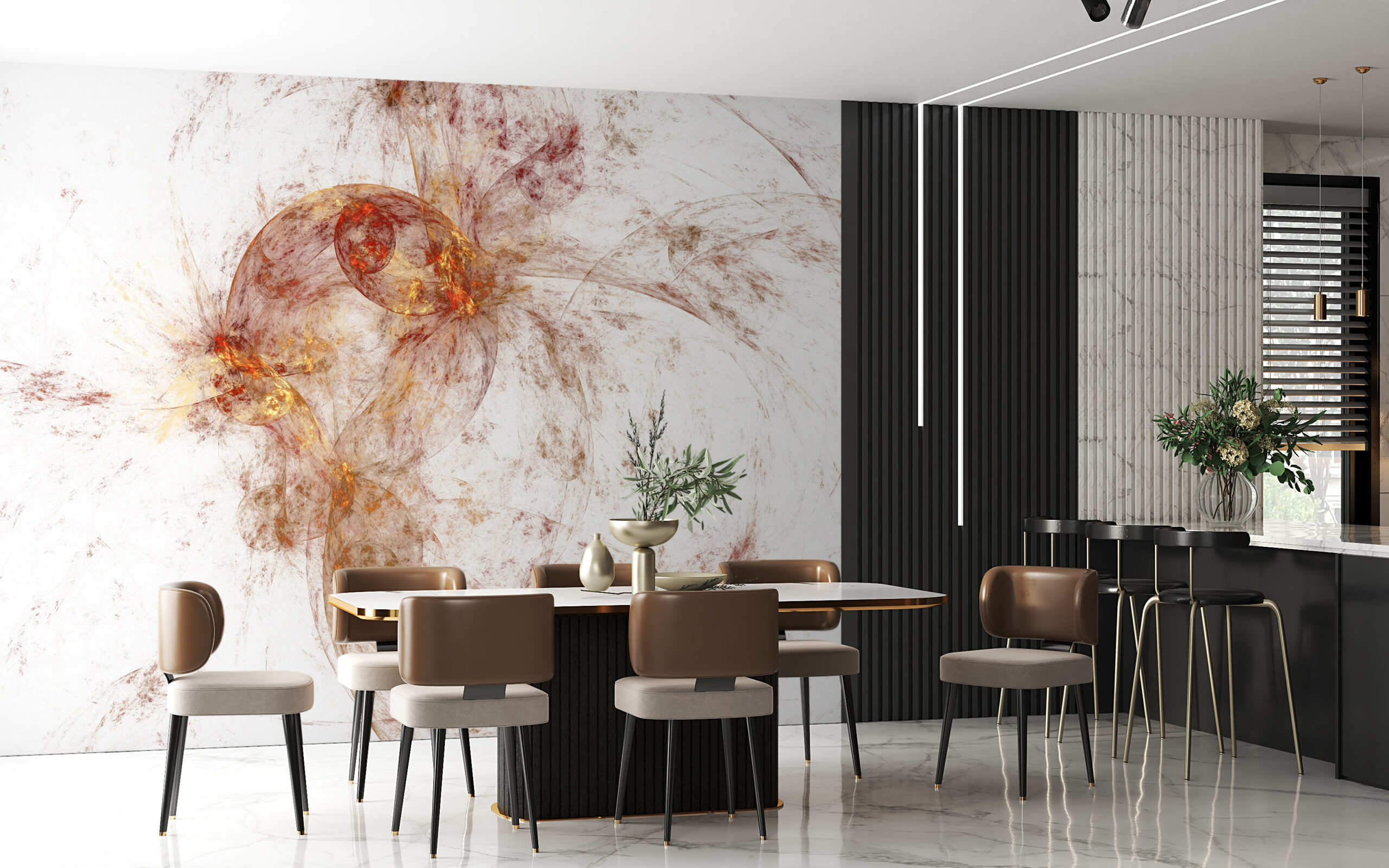 Foto murale Lule në Rozë dhe Ari