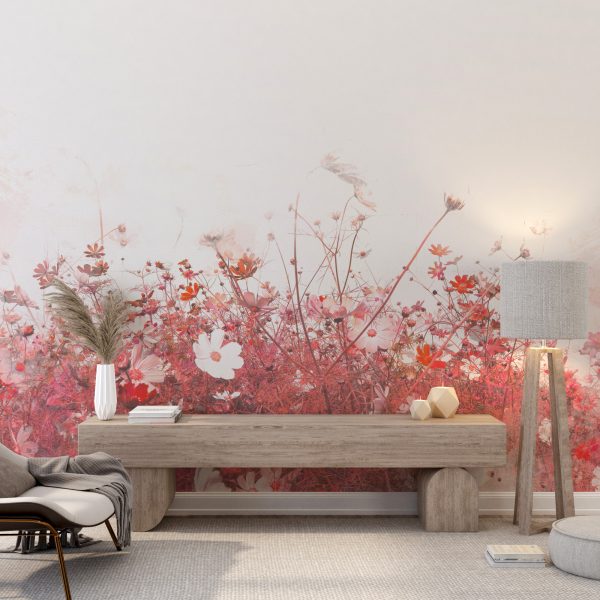 Foto murale Lule në Rozë dhe të Kuqe