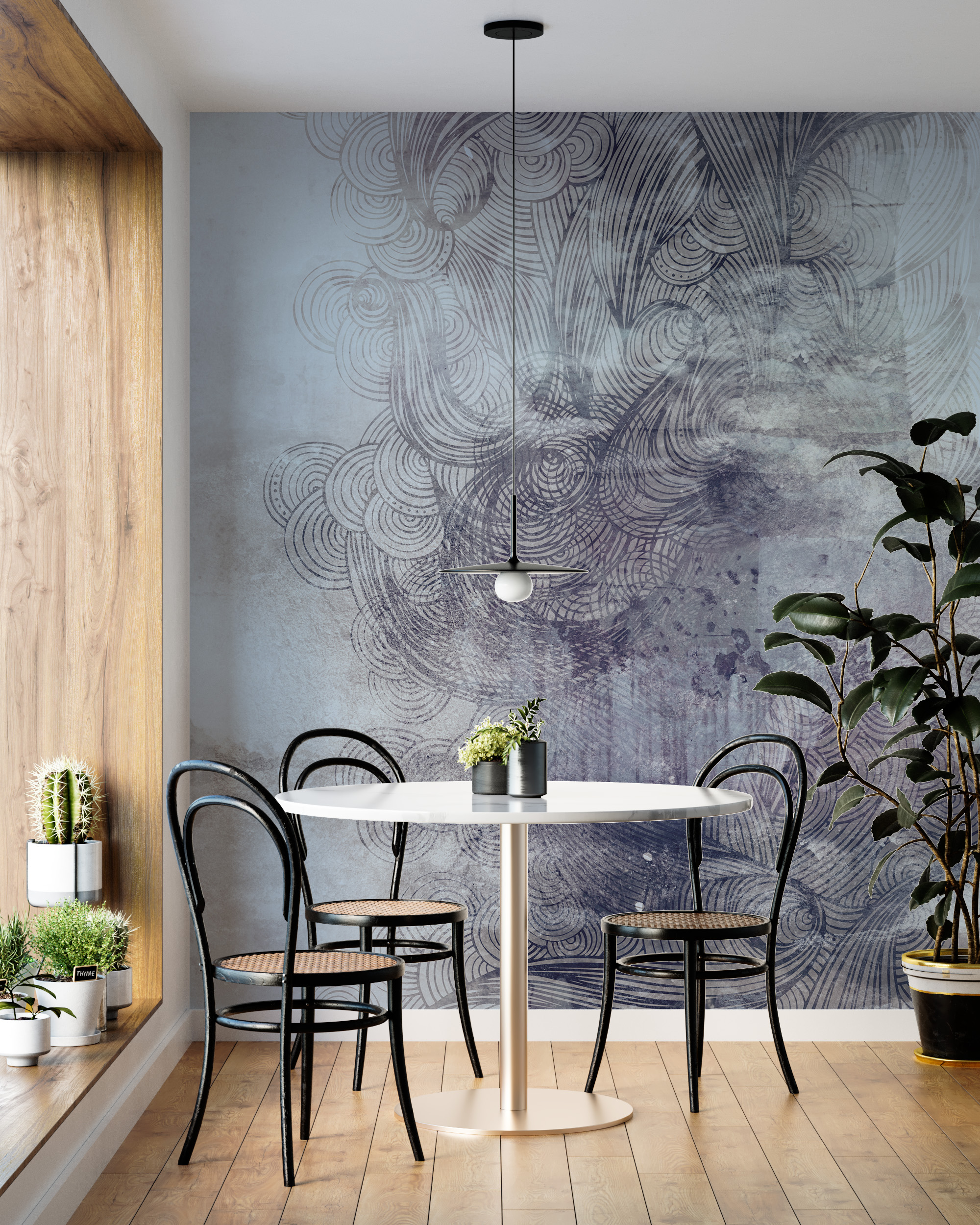 Foto murale Mandala në gri