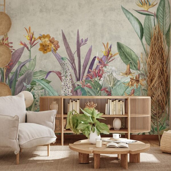 Foto murale Lule dhe gjethe ekzotike