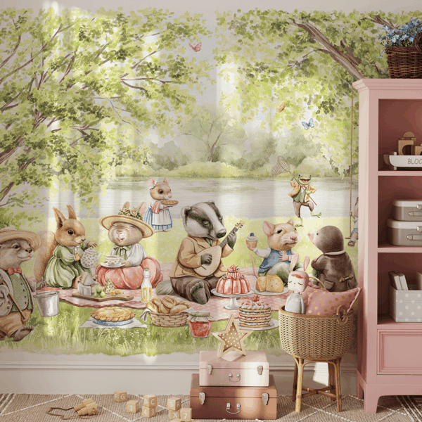 Foto murale Festë në pyll pranë liqenit