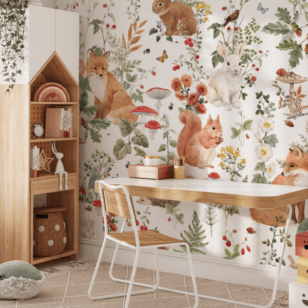 Foto murale Midis kërpudhave dhe luleve