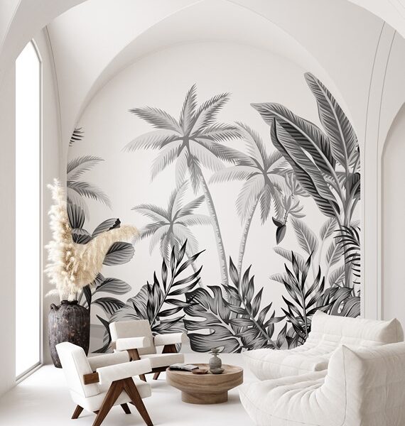 Foto murale Palma të zeza dhe të bardha