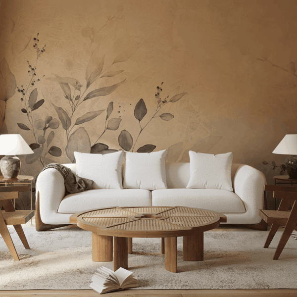 Foto murale Harmonia e akuareleve gri-bezhë