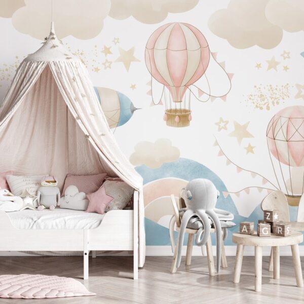 Foto murale Fluturim me balonë në re