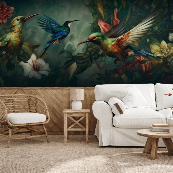 Foto murale Vallëzimi i kolibrit në xhungël