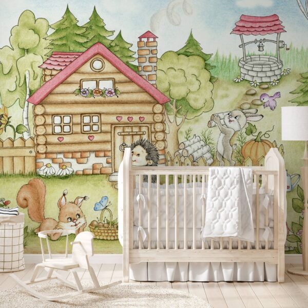 Foto murale Shtëpia midis pemëve