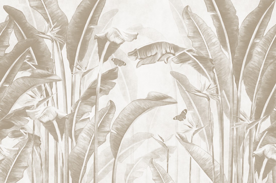 Pattern,Tropical,Forest,Wallpaper,With,Palm,Panna,Trees,Plants,Butterflies