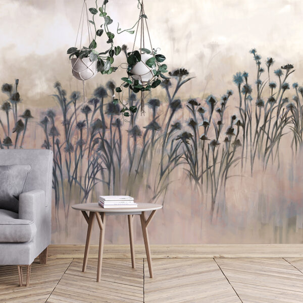 Foto murale Livadh i Mjegullt në Agim