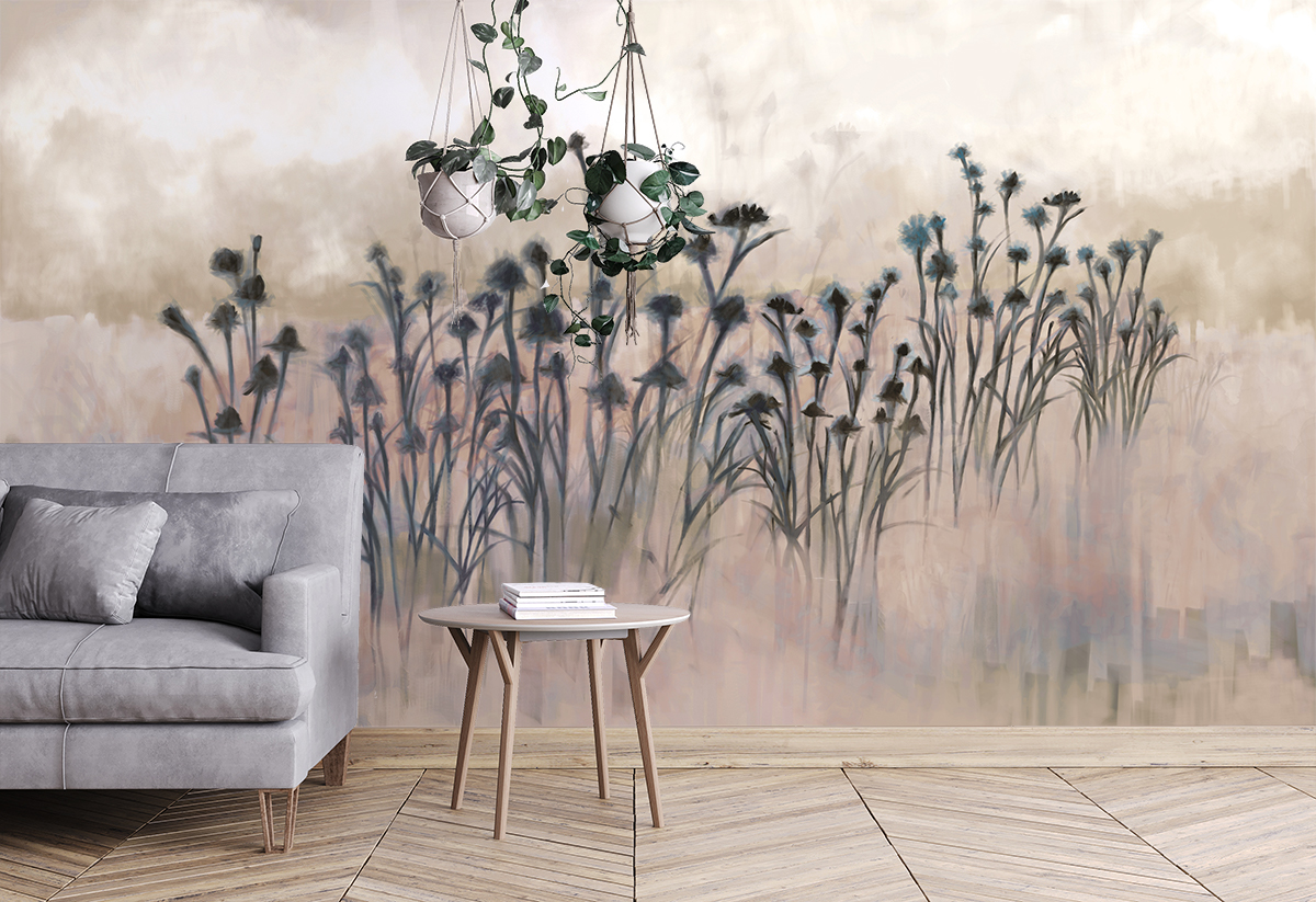Foto murale Livadh i Mjegullt në Agim