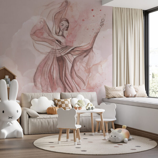 Foto murale Balerina pastel në re