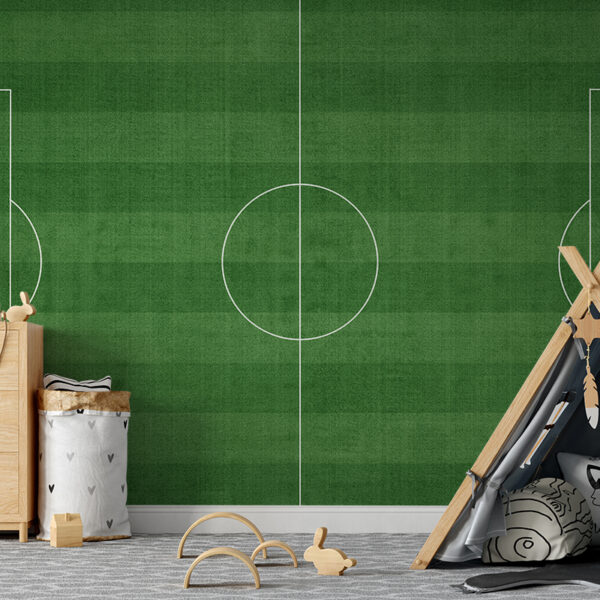Foto murale Fushë futbolli e gjelbër me vija