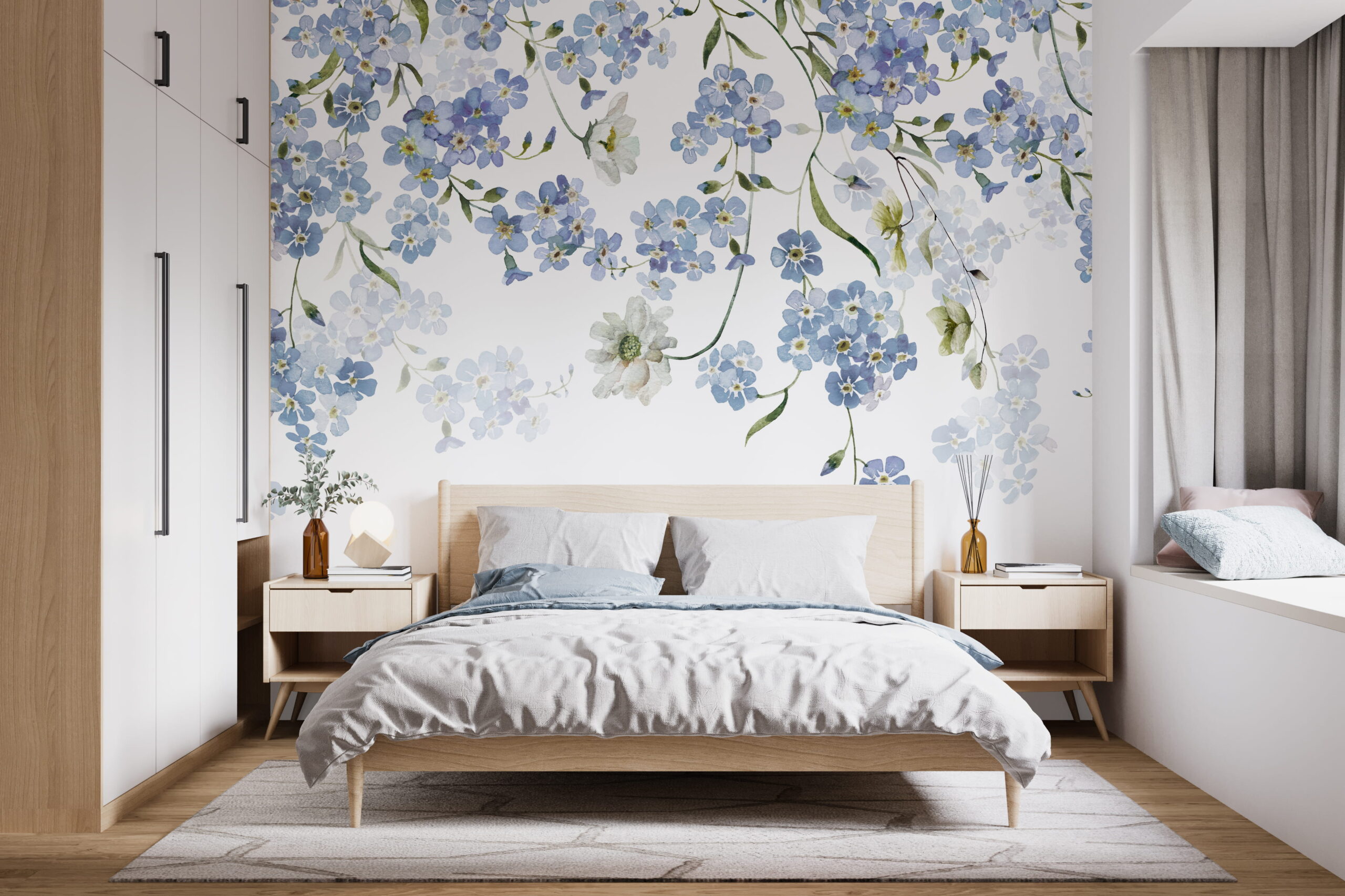 Foto murale Pëshpëritja Blu e Luleve