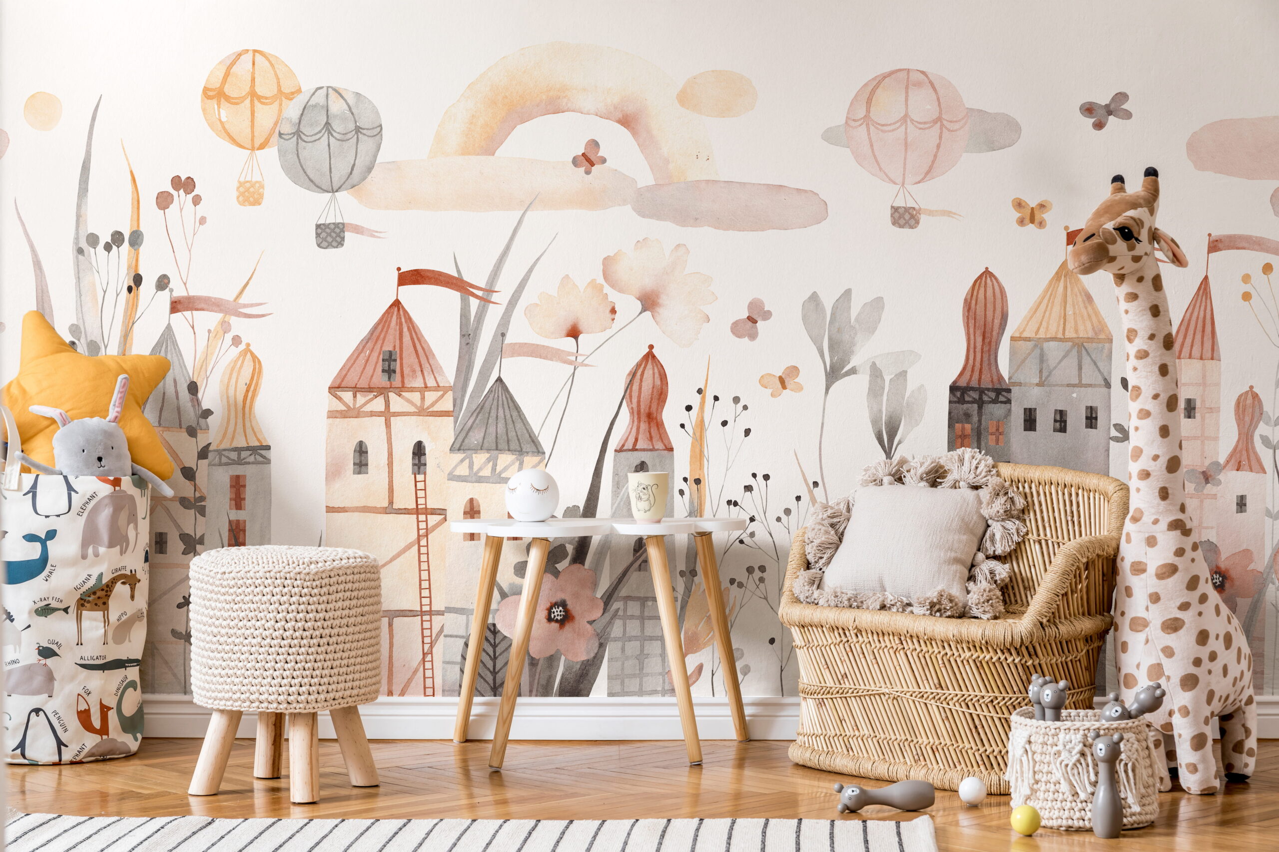 Foto murale Një qytet përrallor në ngjyrat pastel