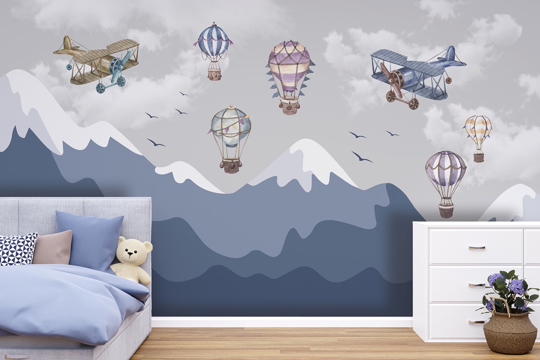 Foto murale Fluturimi mbi Malet Blu