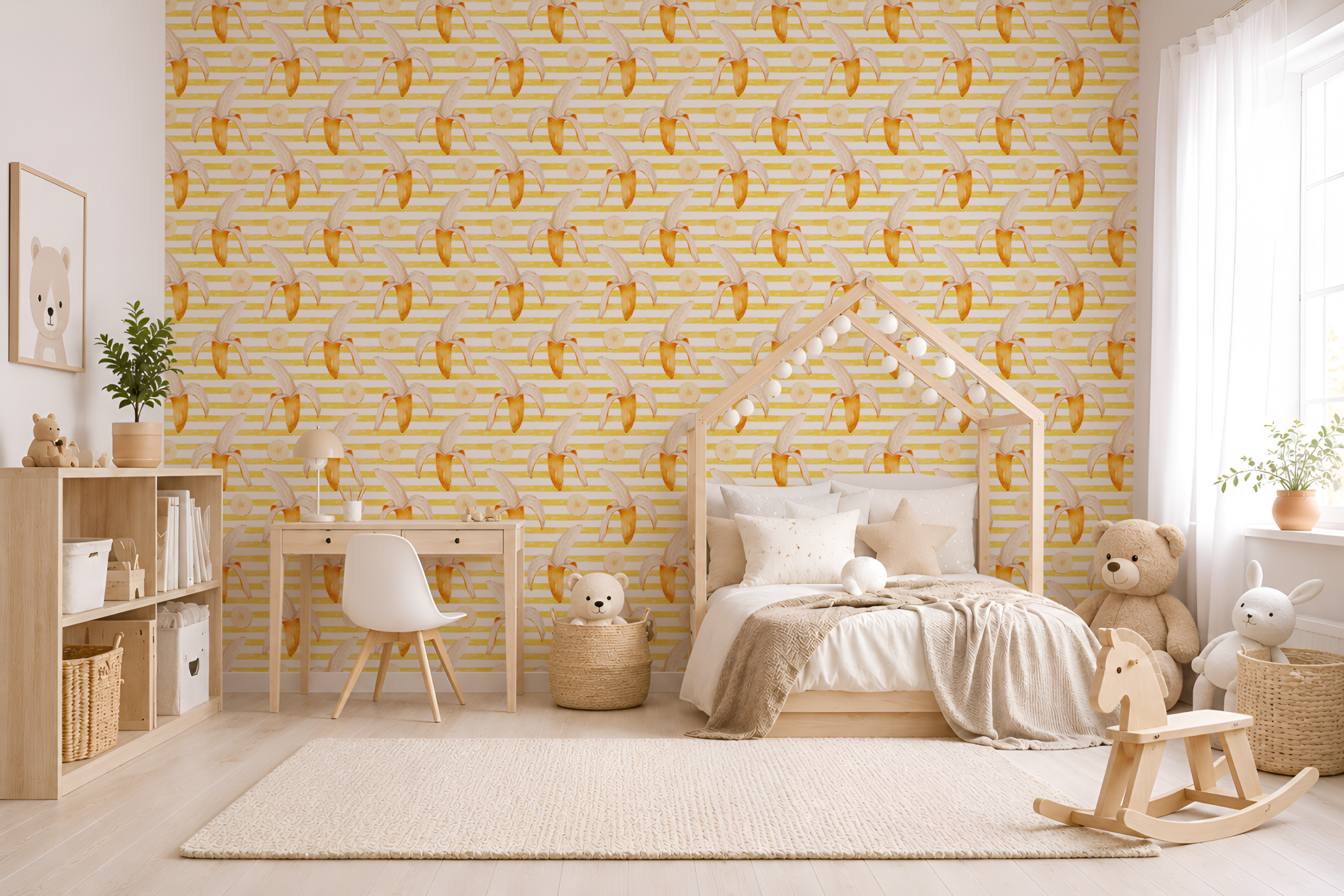 Foto murale Banane në vija të verdha