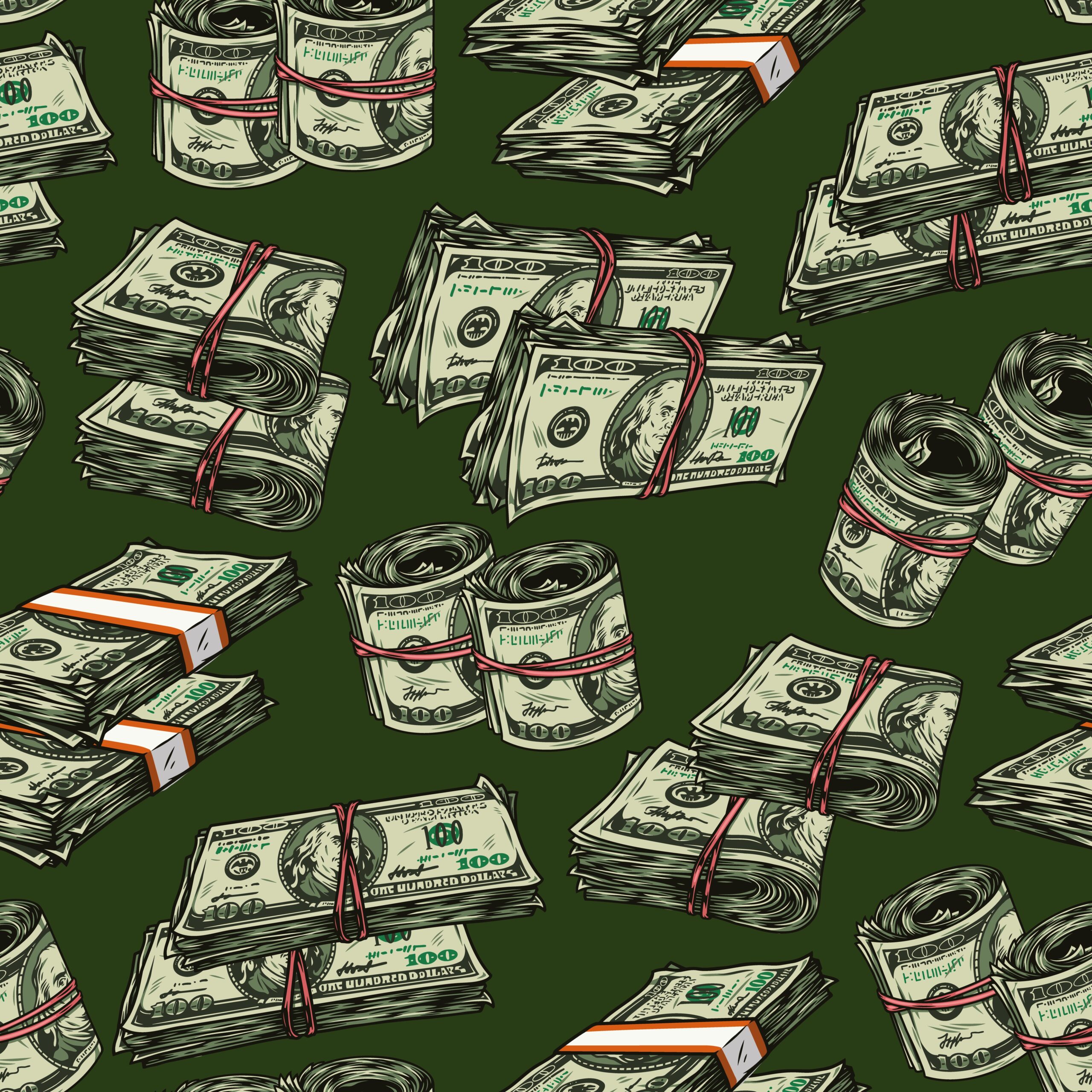 Colorful vintage money seamless pattern