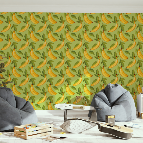 Foto murale Banane në një sfond të gjelbër