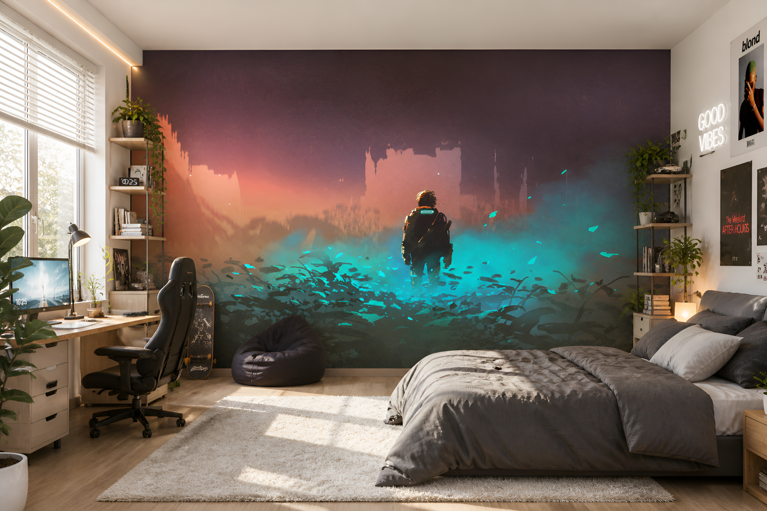 Foto murale Endacak në mjegullën bruz