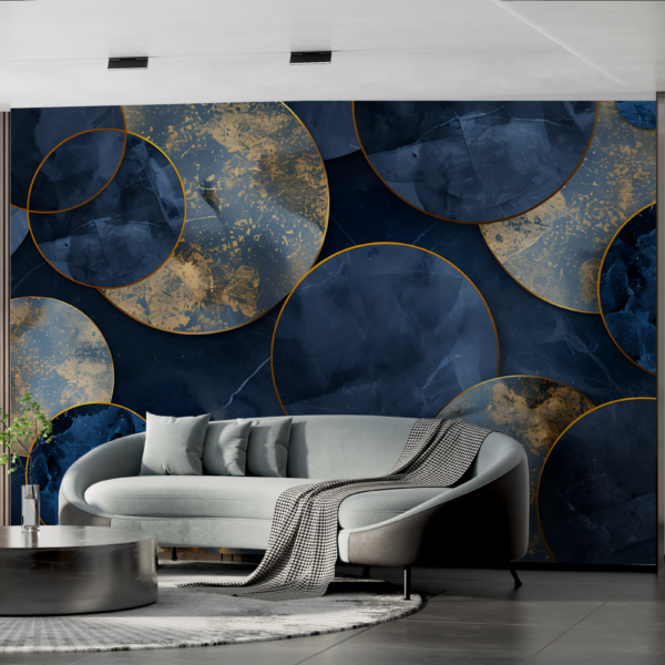 Foto murale Gjeometri Blu Marine me Ar