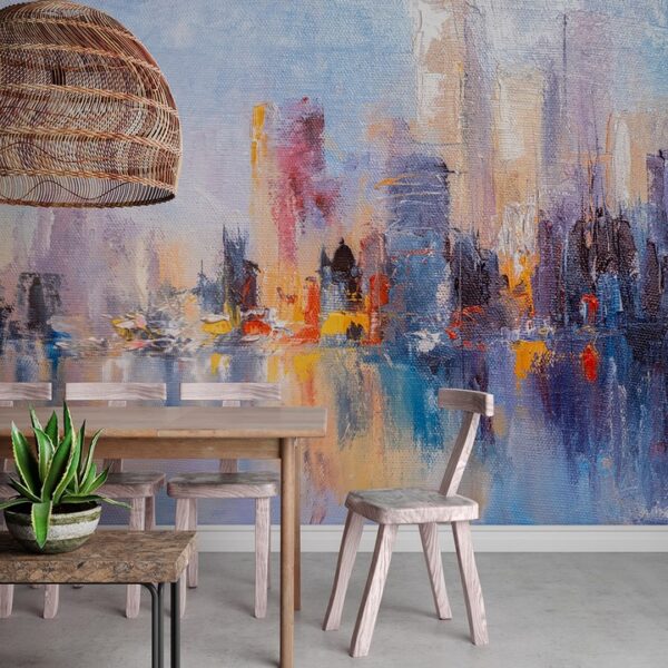 Foto murale Panorama e Qytetit me Ngjyra