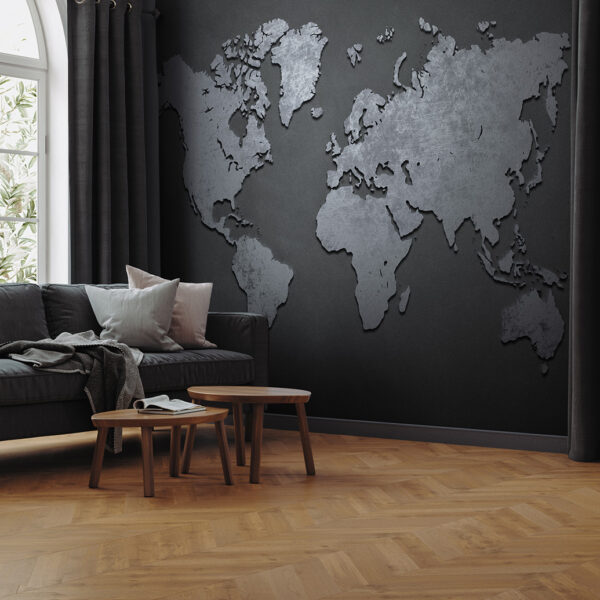 Foto murale Harta metalike e botës