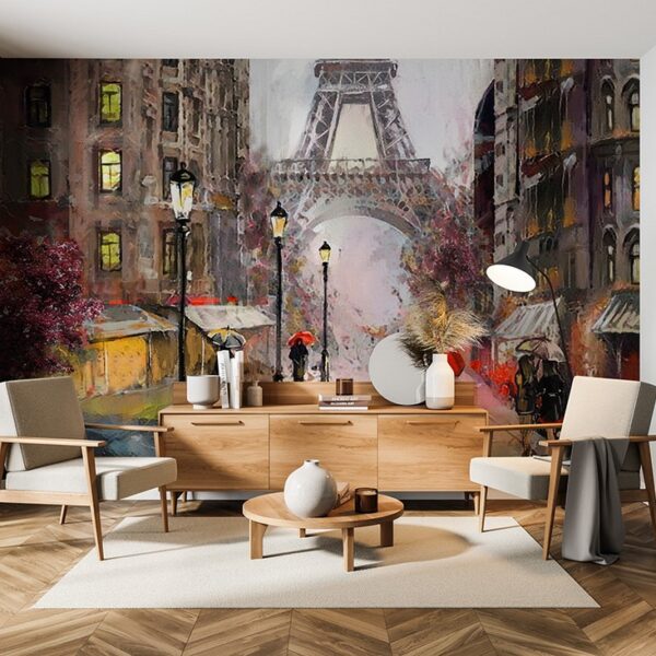 Foto murale Parisi në shi