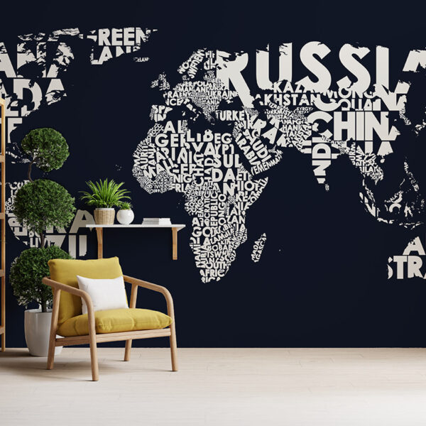 Foto murale Harta Tipografike e Botës