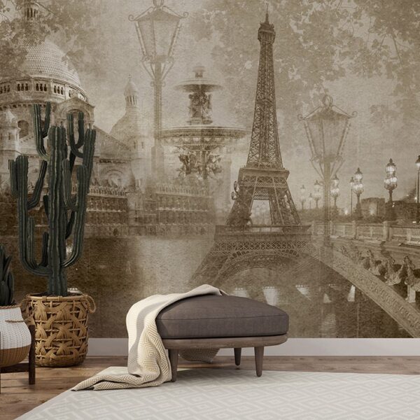 Foto murale Kulla Eiffel në Sepia
