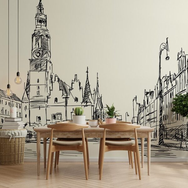 Foto murale Wroclaw në Sketch