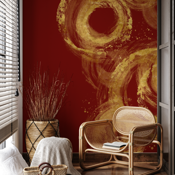 Foto murale Ngjyrë burgundy dhe ari